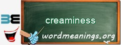 WordMeaning blackboard for creaminess